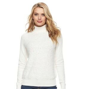 Juicy Couture Textured Wool-Blend Turtleneck Sweater- NWT